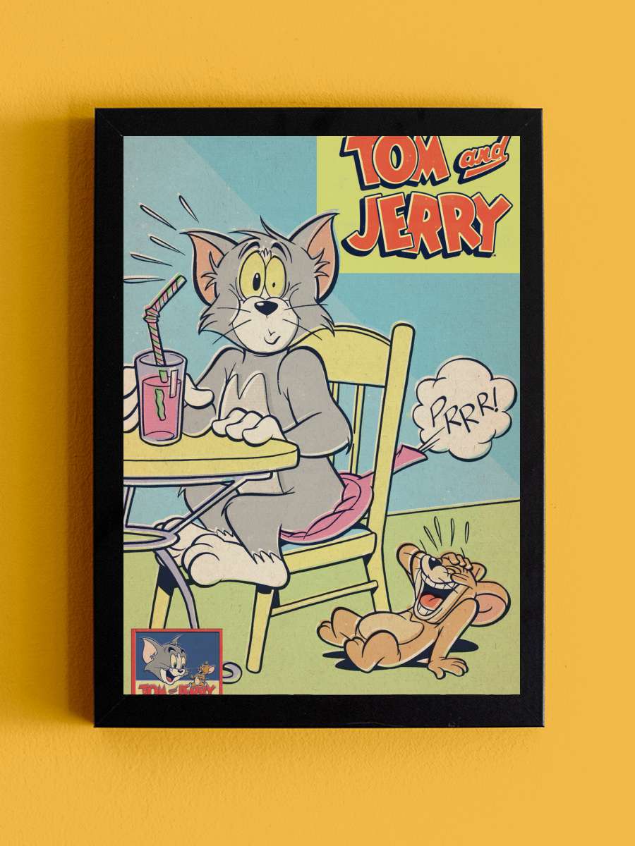 Tom & Jerry - Comics Cover Film Poster Tablo Siyah Çerçeveli Yüksek Kalite Film Duvar Tablo