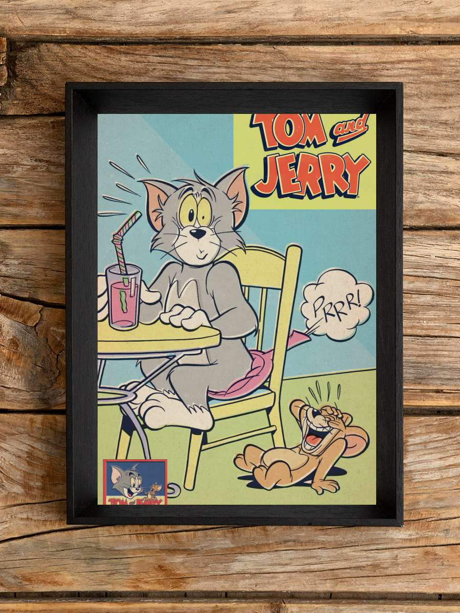 Tom & Jerry - Comics Cover Film Poster Tablo Siyah Çerçeveli Yüksek Kalite Film Duvar Tablo