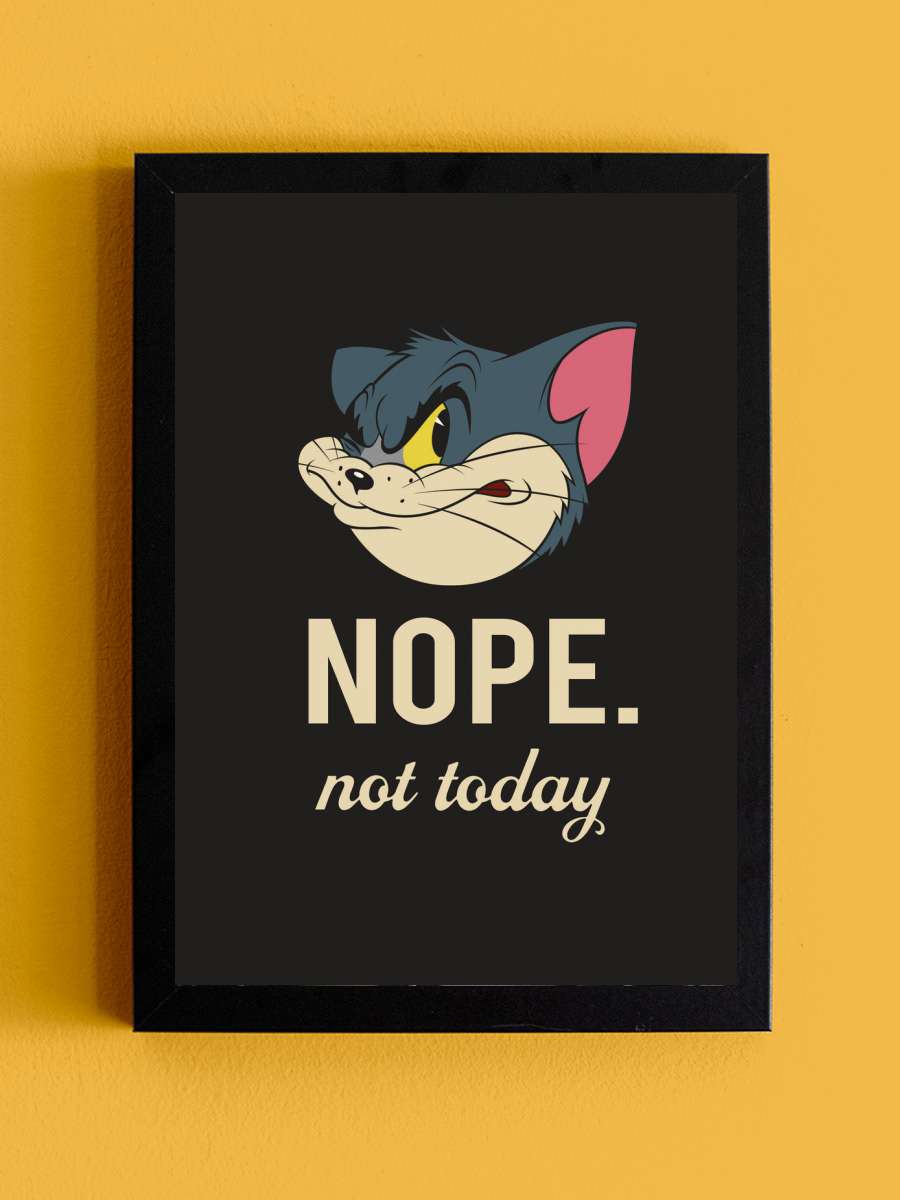 Tom & Jerry - Nope Film Poster Tablo Siyah Çerçeveli Yüksek Kalite Film Duvar Tablo