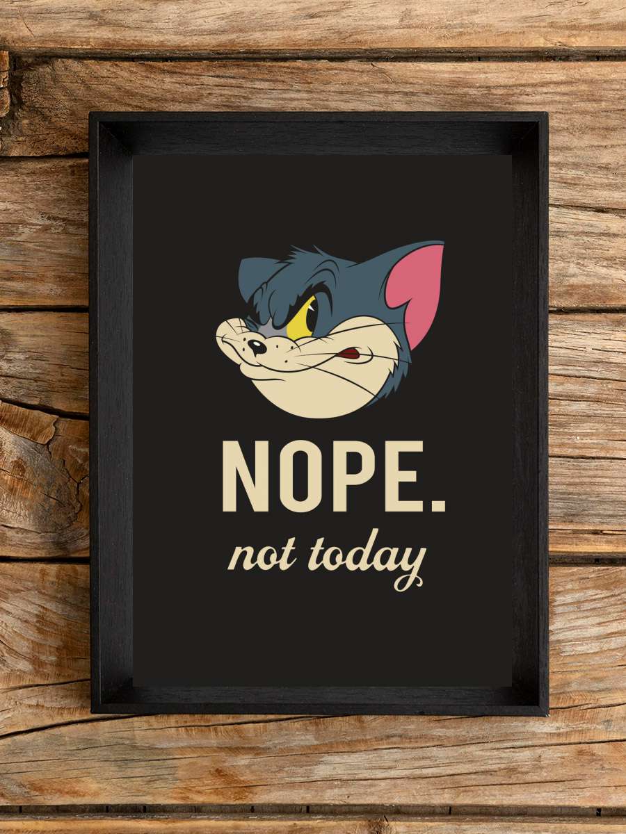 Tom & Jerry - Nope Film Poster Tablo Siyah Çerçeveli Yüksek Kalite Film Duvar Tablo