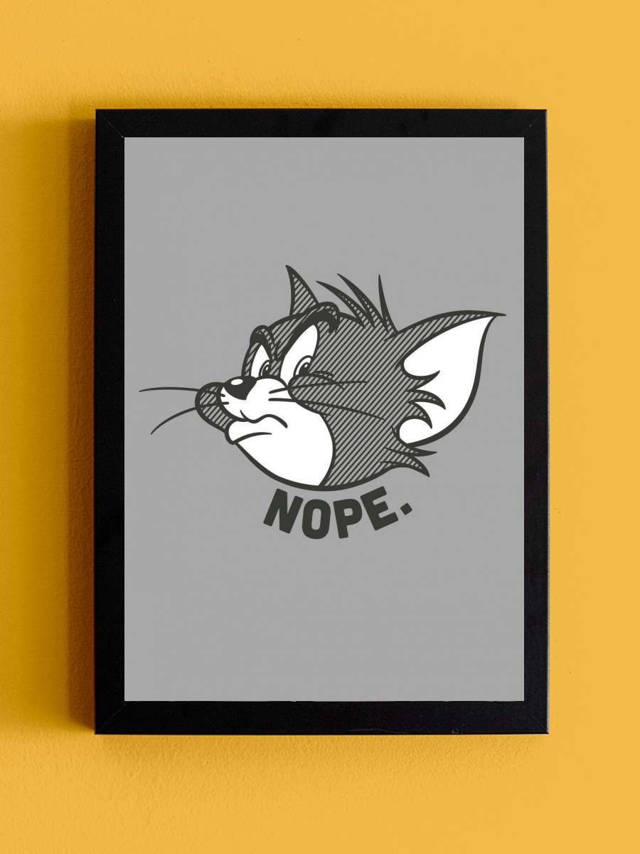 Tom & Jerry - Nope Film Poster Tablo Siyah Çerçeveli Yüksek Kalite Film Duvar Tablo