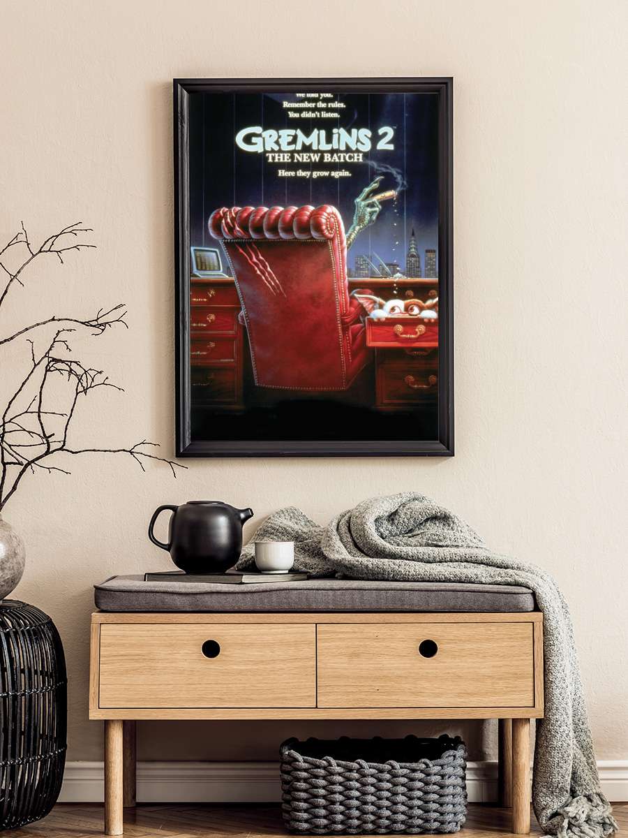 Gremlins - New Batch Film Poster Tablo Siyah Çerçeveli Yüksek Kalite Film Duvar Tablo