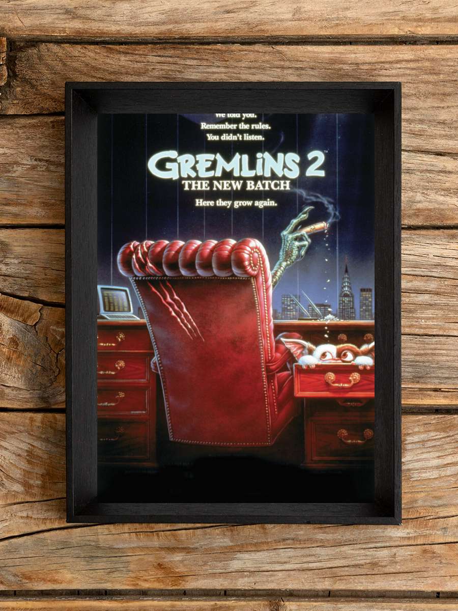 Gremlins - New Batch Film Poster Tablo Siyah Çerçeveli Yüksek Kalite Film Duvar Tablo