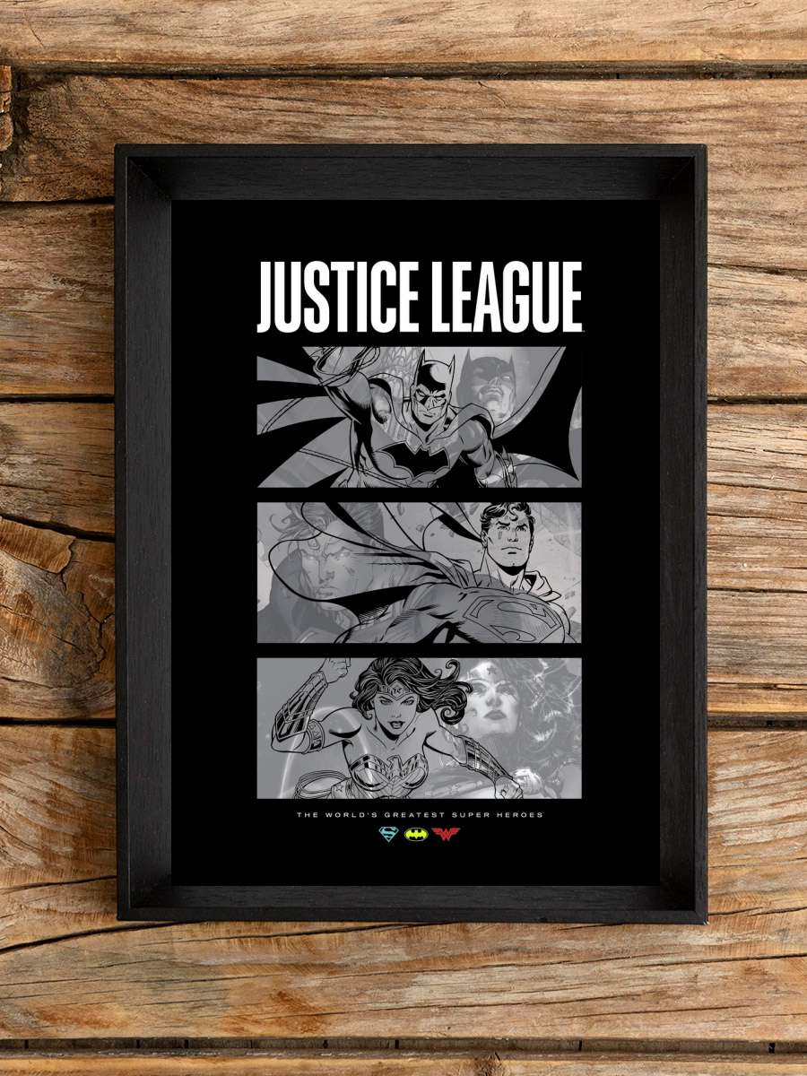 Justice League - Greatest super… super heroes Film Poster Tablo Siyah Çerçeveli Yüksek Kalite Film Duvar Tablo