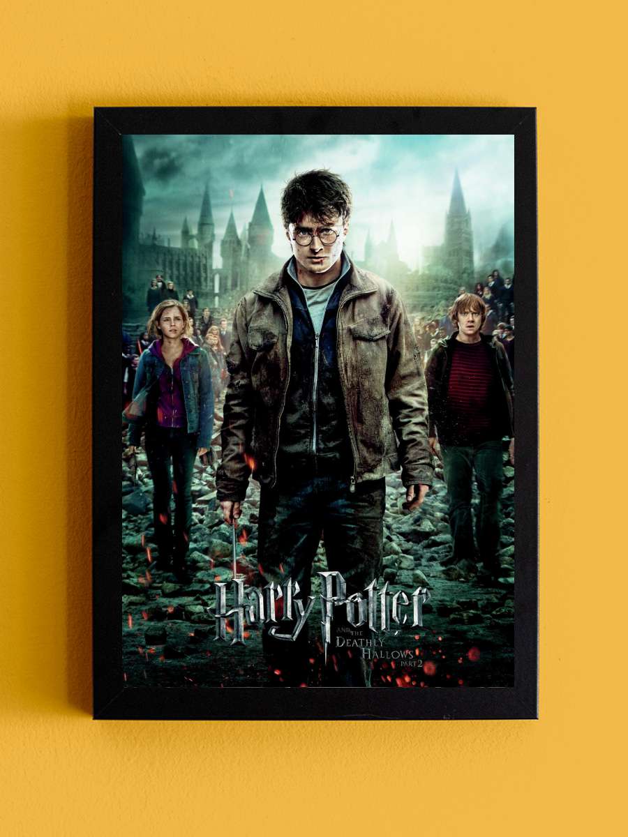 Harry Potter and the Deadly Hallows - trio Film Poster Tablo Siyah Çerçeveli Yüksek Kalite Film Duvar Tablo