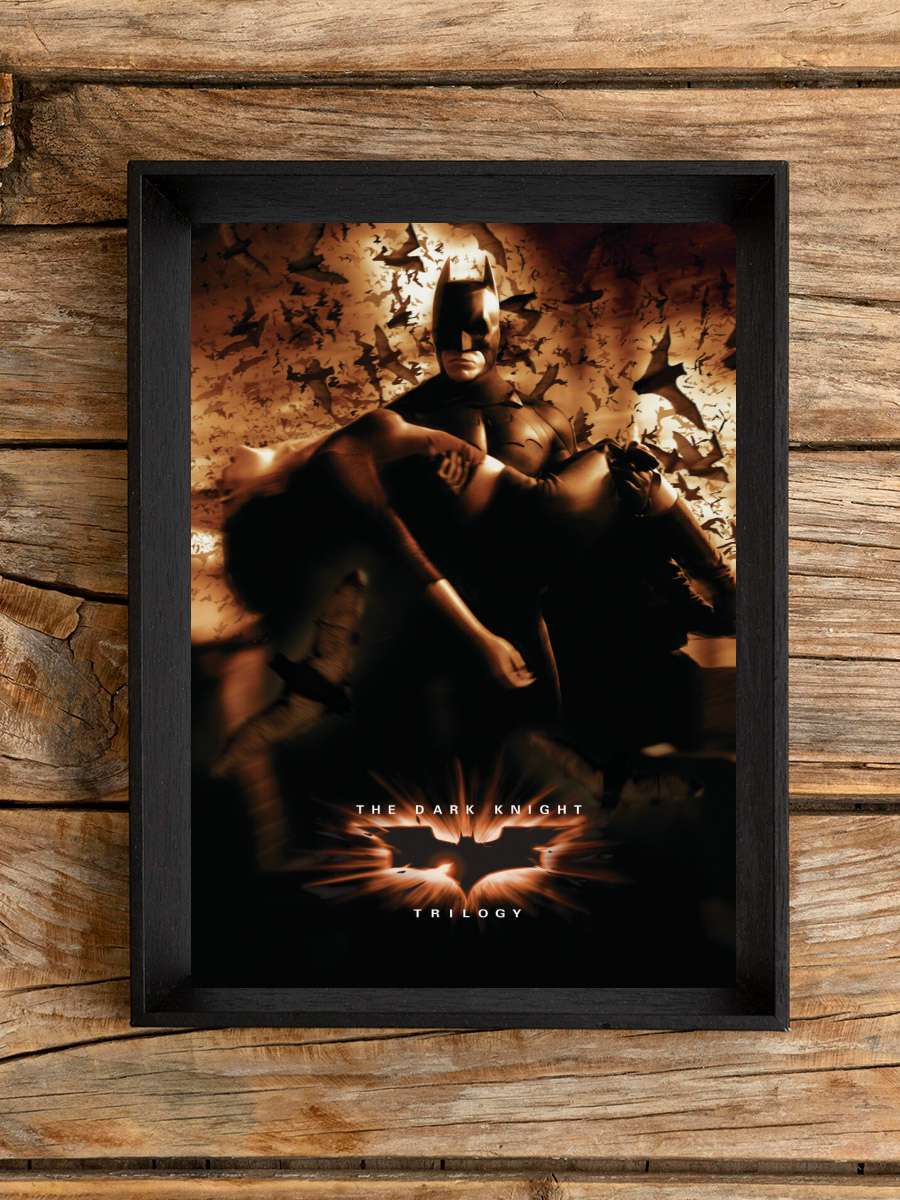 The Dark Knight Trilogy - Hero Film Poster Tablo Siyah Çerçeveli Yüksek Kalite Film Duvar Tablo