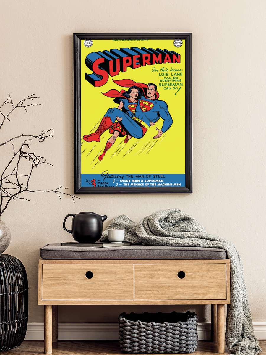 Superman Core - and… and Lois Film Poster Tablo Siyah Çerçeveli Yüksek Kalite Film Duvar Tablo