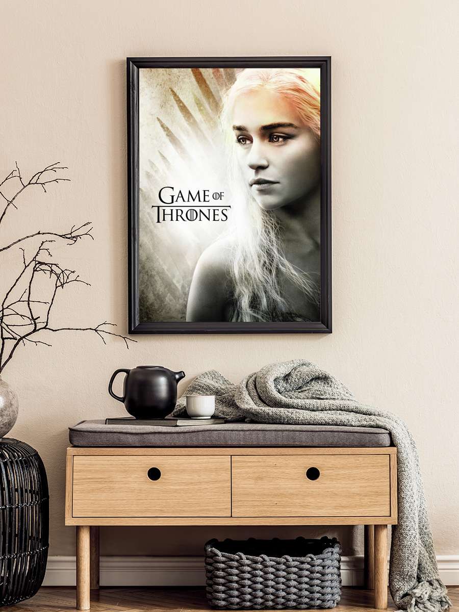 Game of Thrones - Daenerys… Daenerys Targaryen Film Poster Tablo Siyah Çerçeveli Yüksek Kalite Film Duvar Tablo