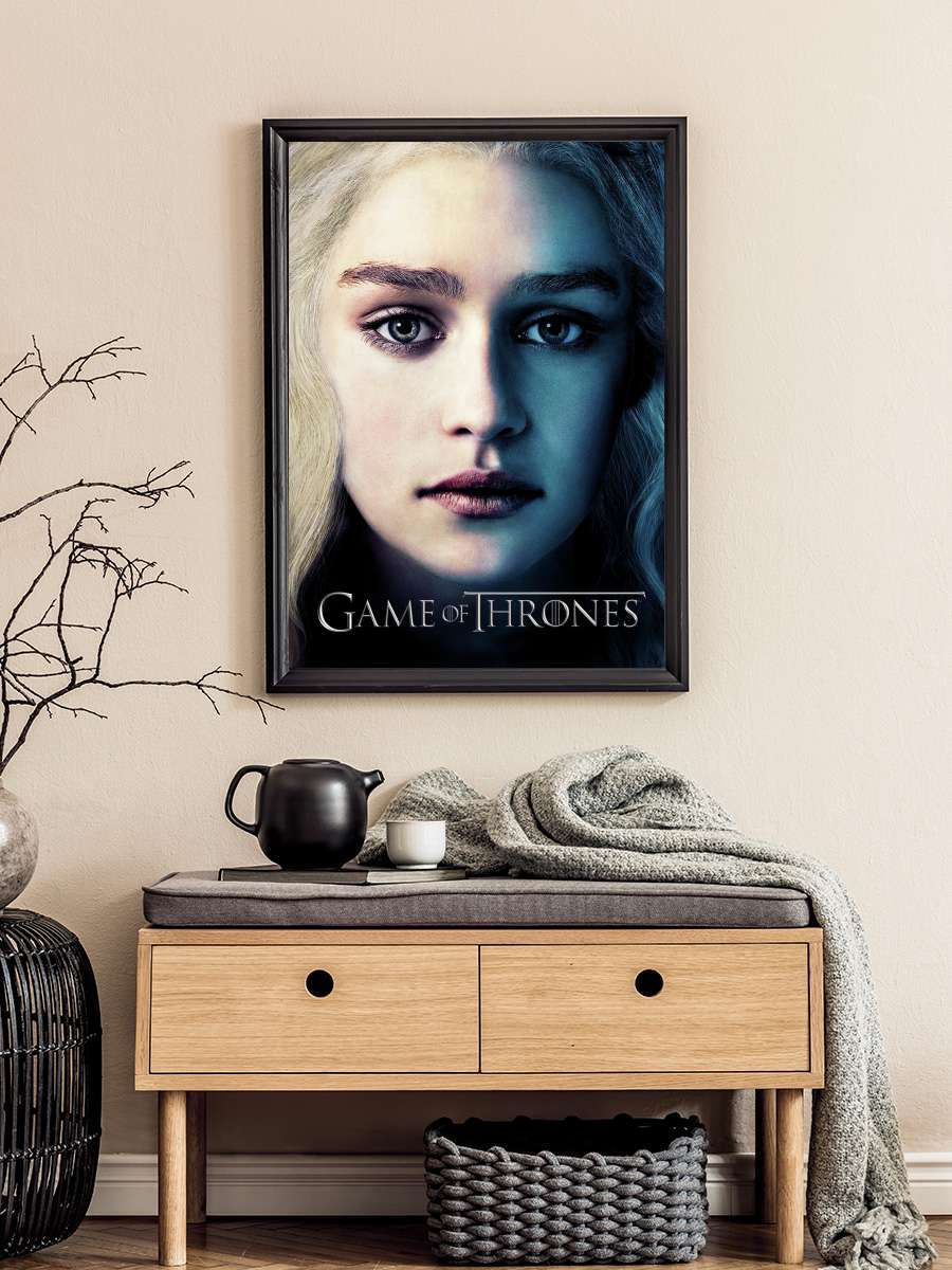 Game of Thrones - Daenerys… Daenerys Targaryen Film Poster Tablo Siyah Çerçeveli Yüksek Kalite Film Duvar Tablo