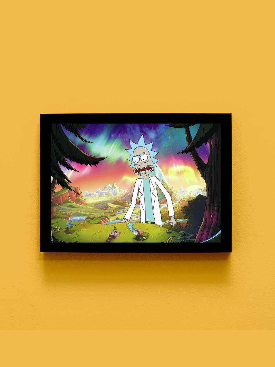 Rick & Morty - Giant Film Poster Tablo Siyah Çerçeveli Yüksek Kalite Film Duvar Tablo