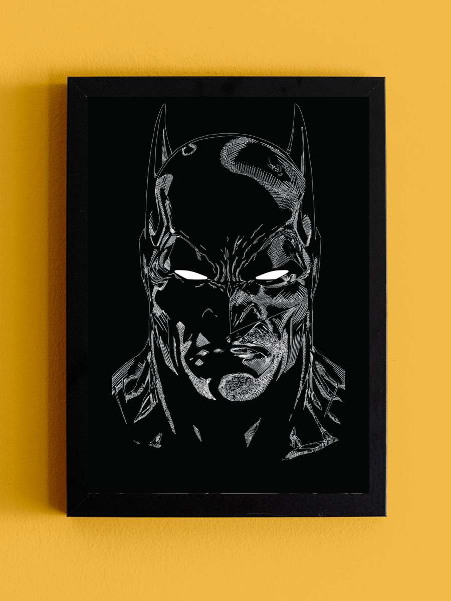 Batman - Sketch Film Poster Tablo Siyah Çerçeveli Yüksek Kalite Film Duvar Tablo