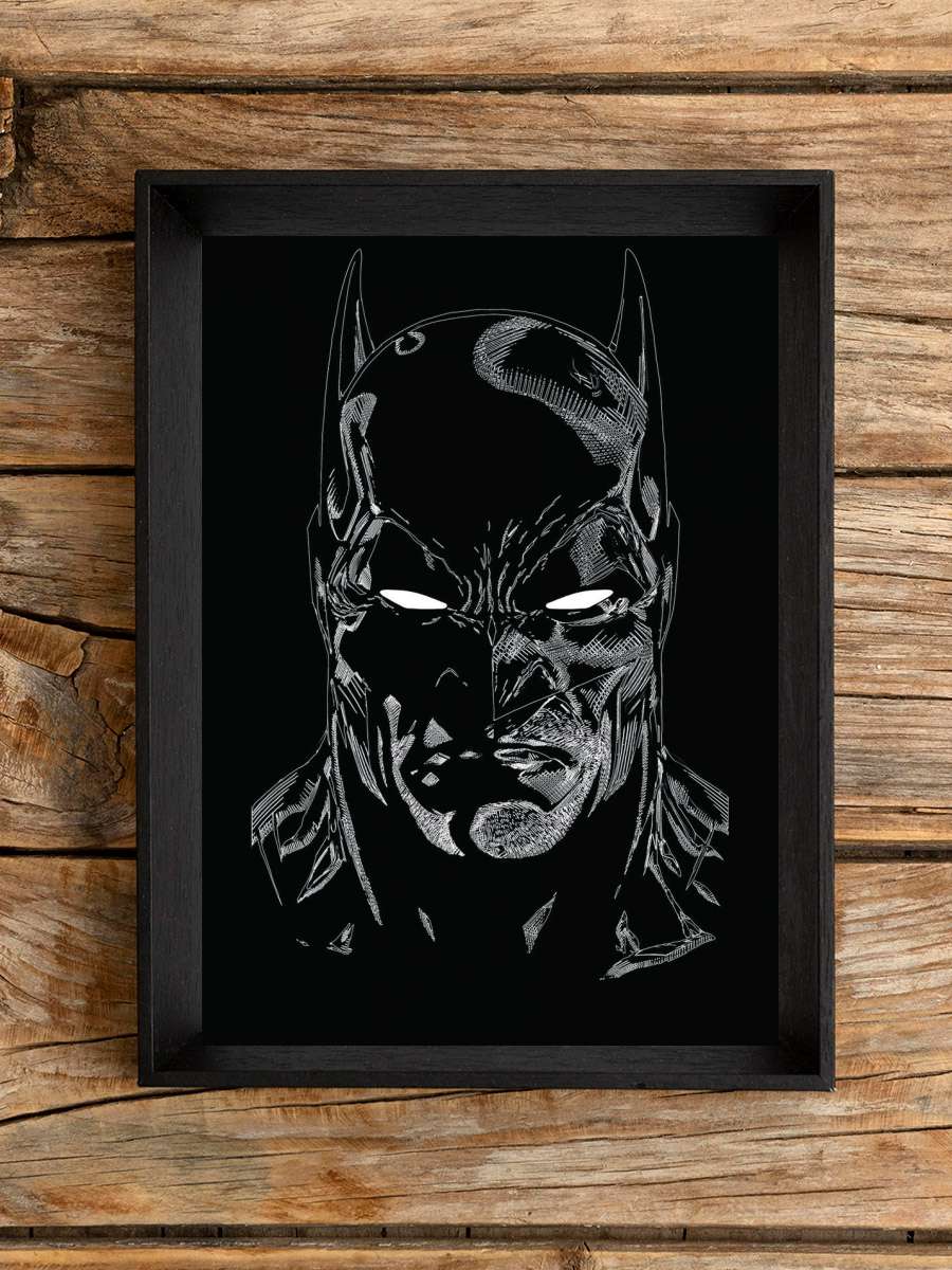 Batman - Sketch Film Poster Tablo Siyah Çerçeveli Yüksek Kalite Film Duvar Tablo