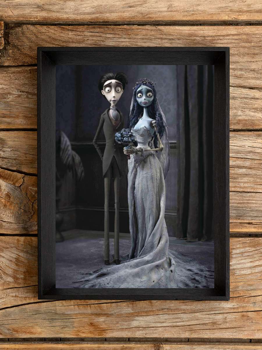 Corpse Bride - Victor & Emily Film Poster Tablo Siyah Çerçeveli Yüksek Kalite Film Duvar Tablo