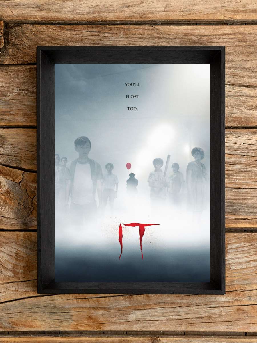 IT - Key Art Film Poster Tablo Siyah Çerçeveli Yüksek Kalite Film Duvar Tablo