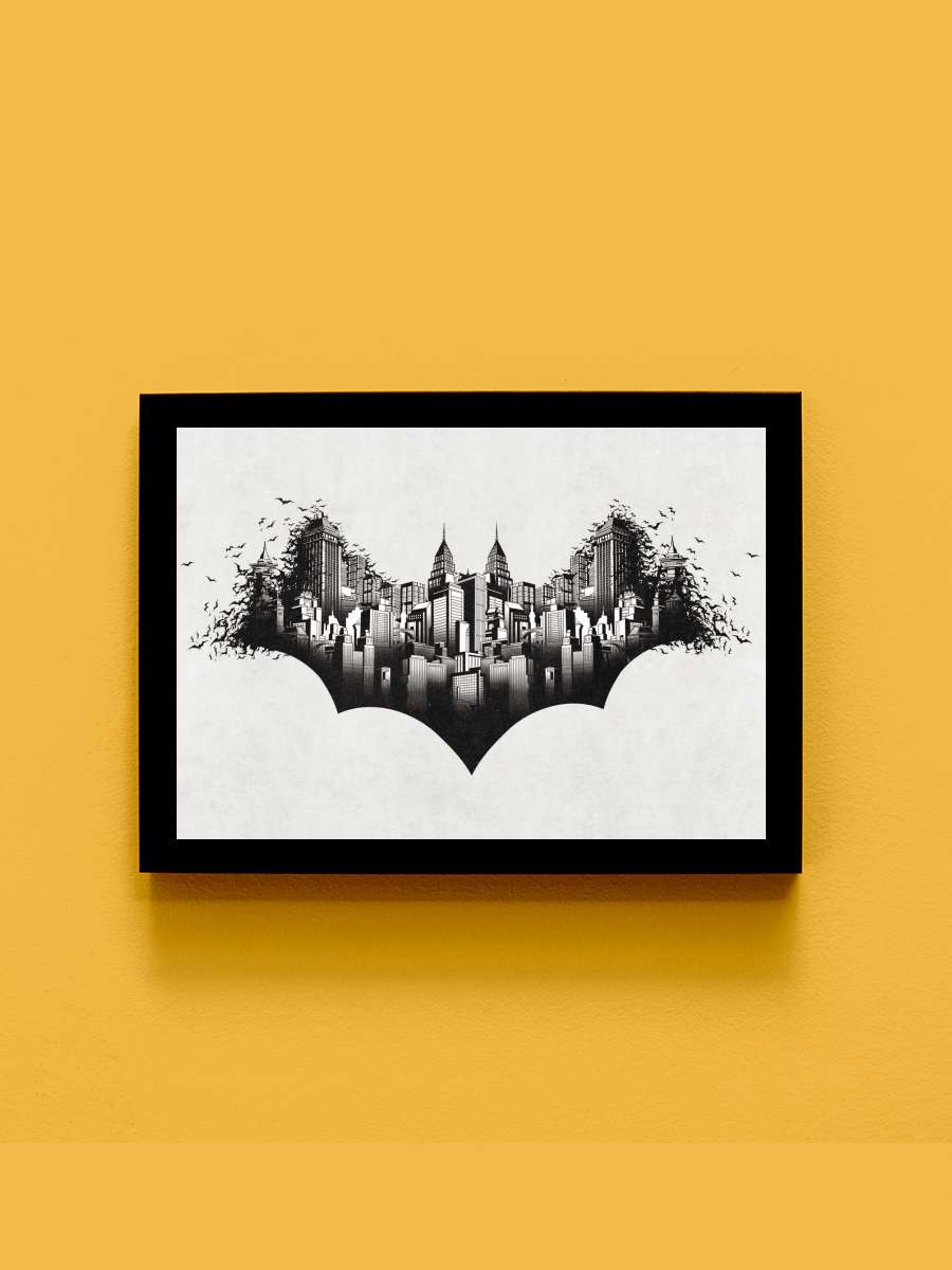 Batman - Gotham Film Poster Tablo Siyah Çerçeveli Yüksek Kalite Film Duvar Tablo