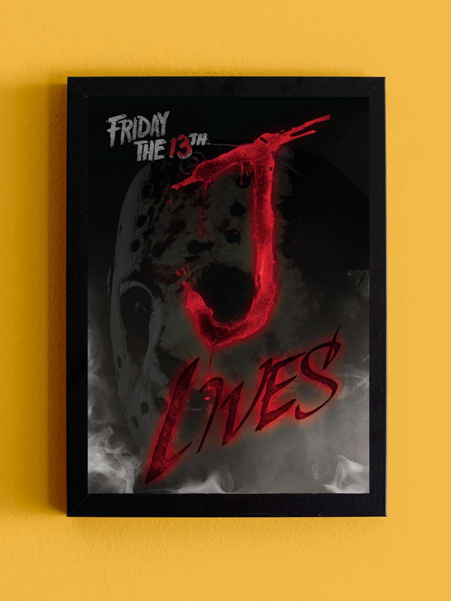 Friday The 13th - J lives Film Poster Tablo Siyah Çerçeveli Yüksek Kalite Film Duvar Tablo