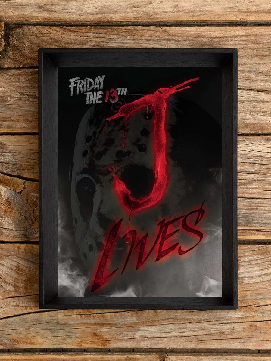 Friday The 13th - J lives Film Poster Tablo Siyah Çerçeveli Yüksek Kalite Film Duvar Tablo