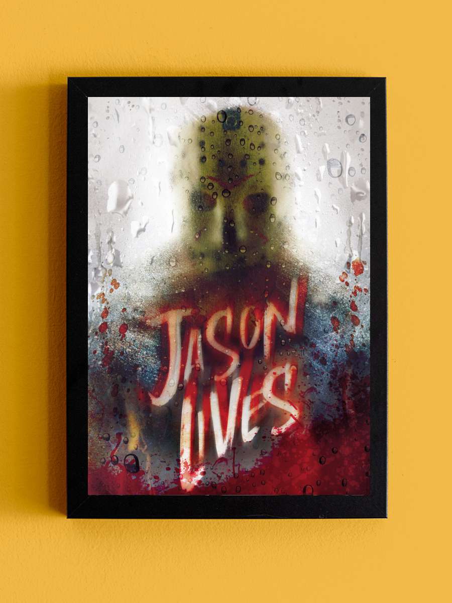 Friday The 13th - Jason Lives Film Poster Tablo Siyah Çerçeveli Yüksek Kalite Film Duvar Tablo