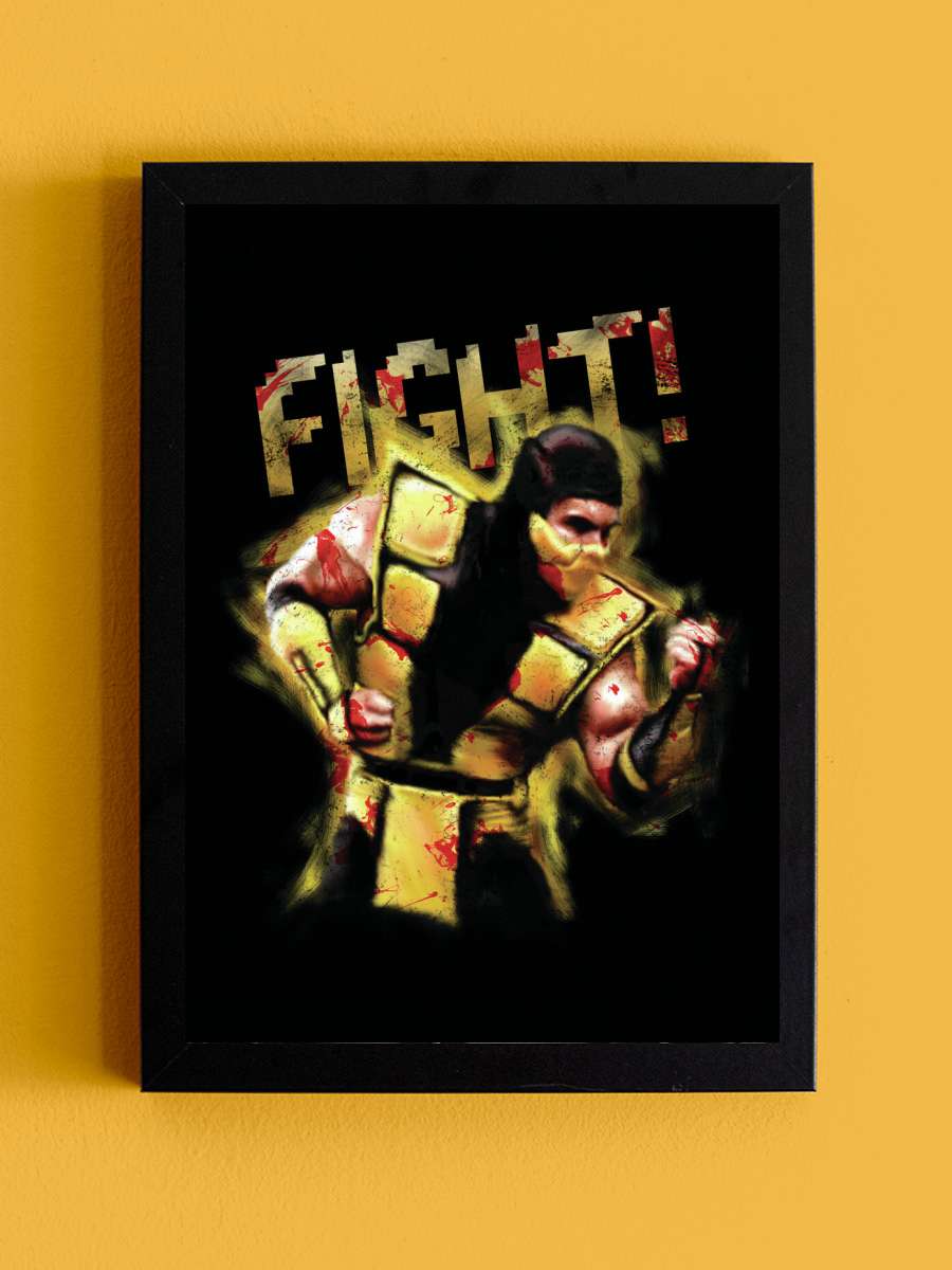 Mortal Kombat - Fight Film Poster Tablo Siyah Çerçeveli Yüksek Kalite Film Duvar Tablo