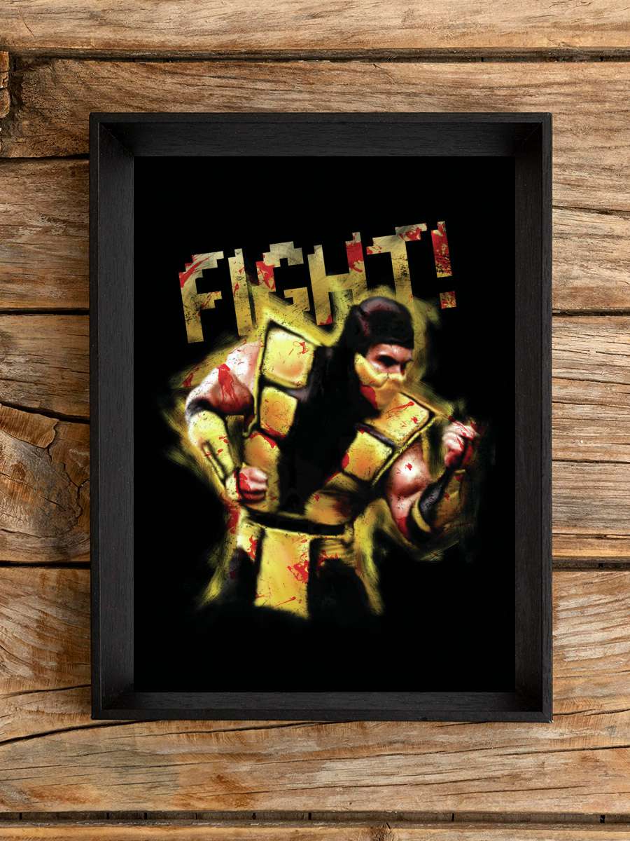 Mortal Kombat - Fight Film Poster Tablo Siyah Çerçeveli Yüksek Kalite Film Duvar Tablo