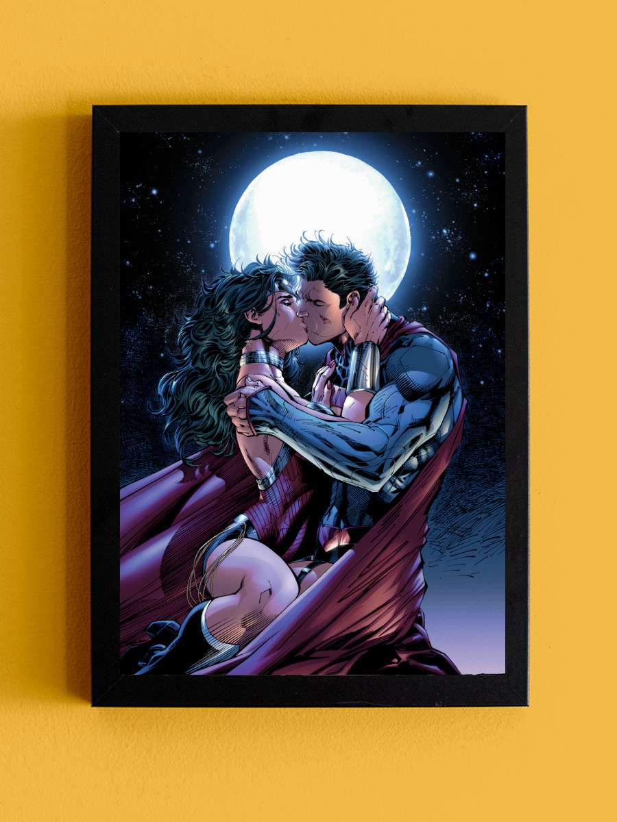 Superman and Wonder Woman -… - Lovers Film Poster Tablo Siyah Çerçeveli Yüksek Kalite Film Duvar Tablo