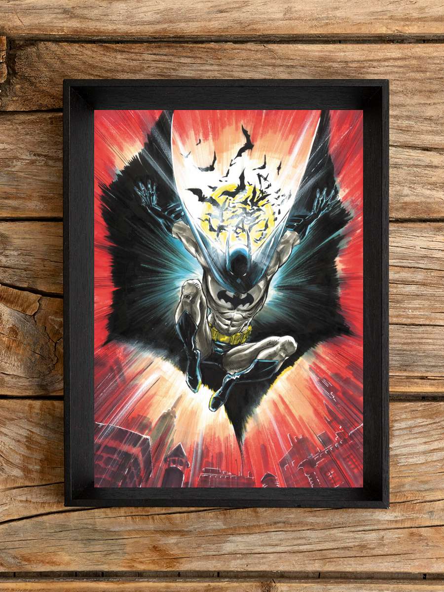 Batman - Dark Knighht of Gotham Film Poster Tablo Siyah Çerçeveli Yüksek Kalite Film Duvar Tablo