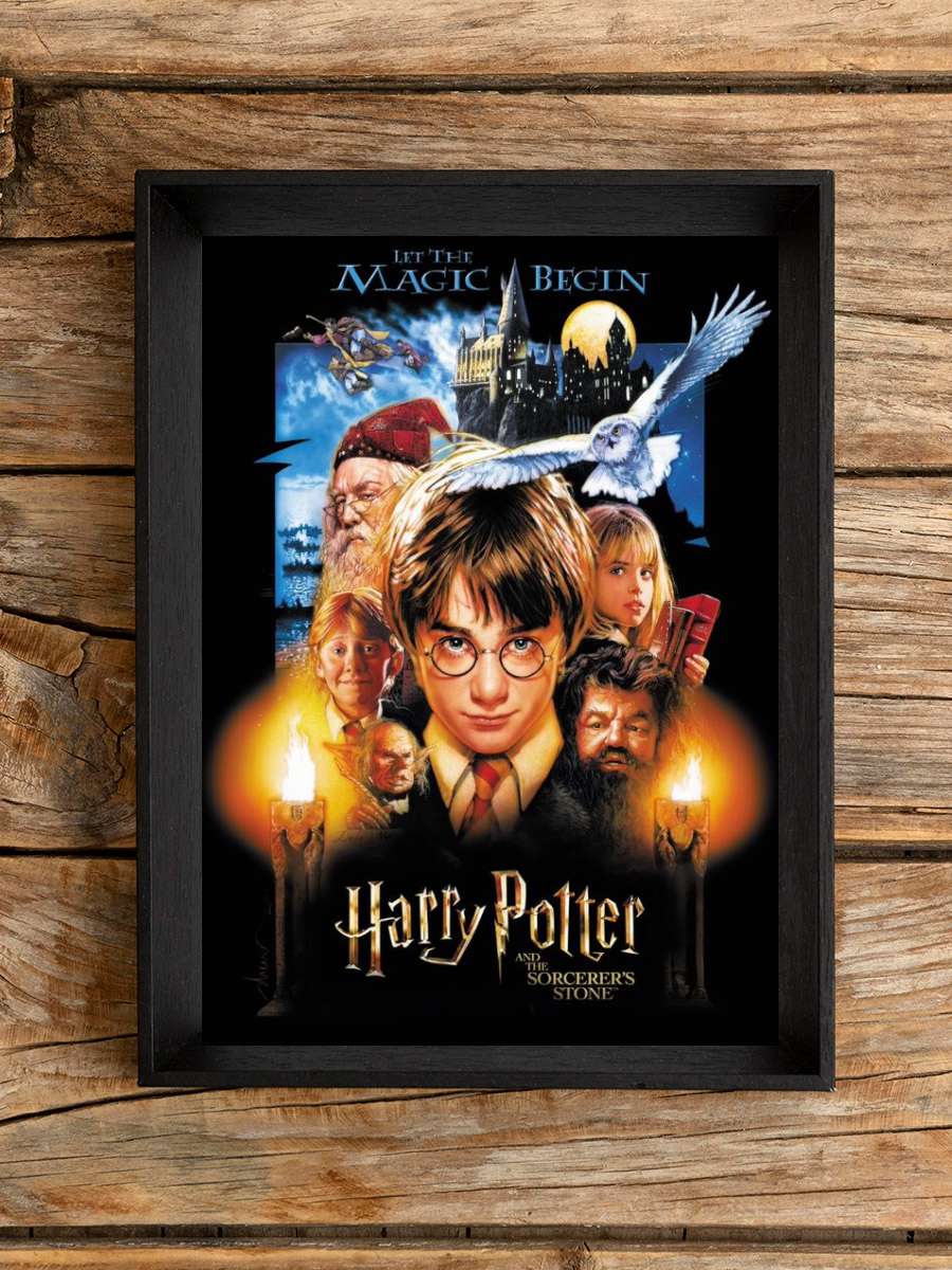 Harry Potter - Philosopher Stone Film Poster Tablo Siyah Çerçeveli Yüksek Kalite Film Duvar Tablo