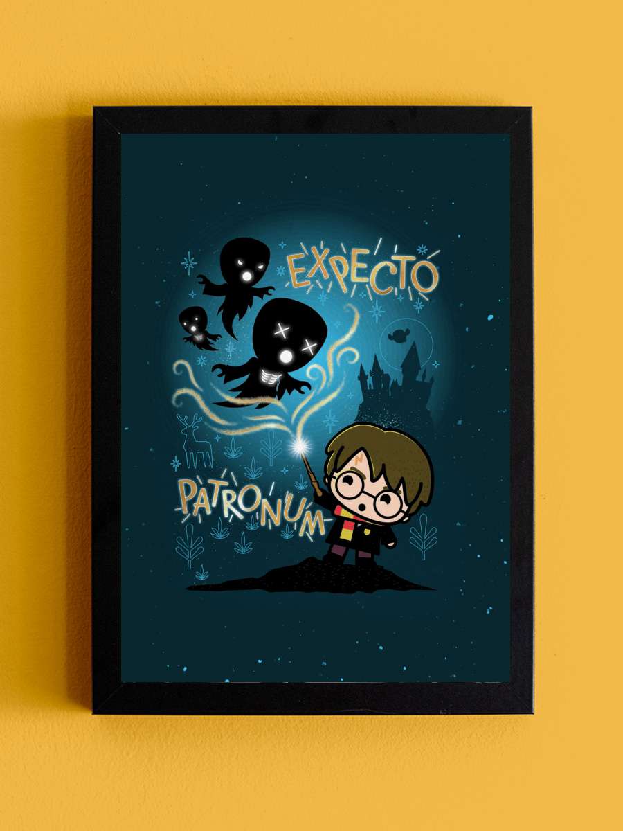 Harry Potter - Expecto patronum Film Poster Tablo Siyah Çerçeveli Yüksek Kalite Film Duvar Tablo