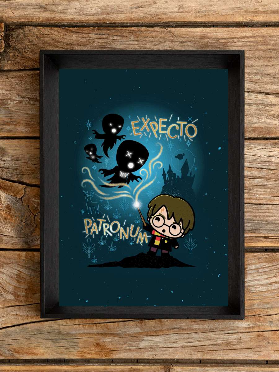 Harry Potter - Expecto patronum Film Poster Tablo Siyah Çerçeveli Yüksek Kalite Film Duvar Tablo