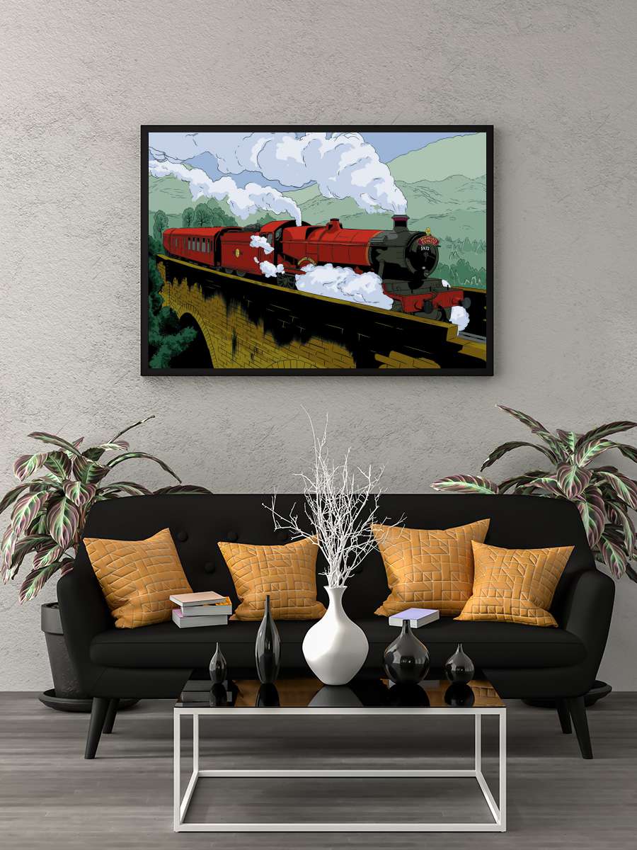 Harry Potter - Hogwarts Express Film Poster Tablo Siyah Çerçeveli Yüksek Kalite Film Duvar Tablo