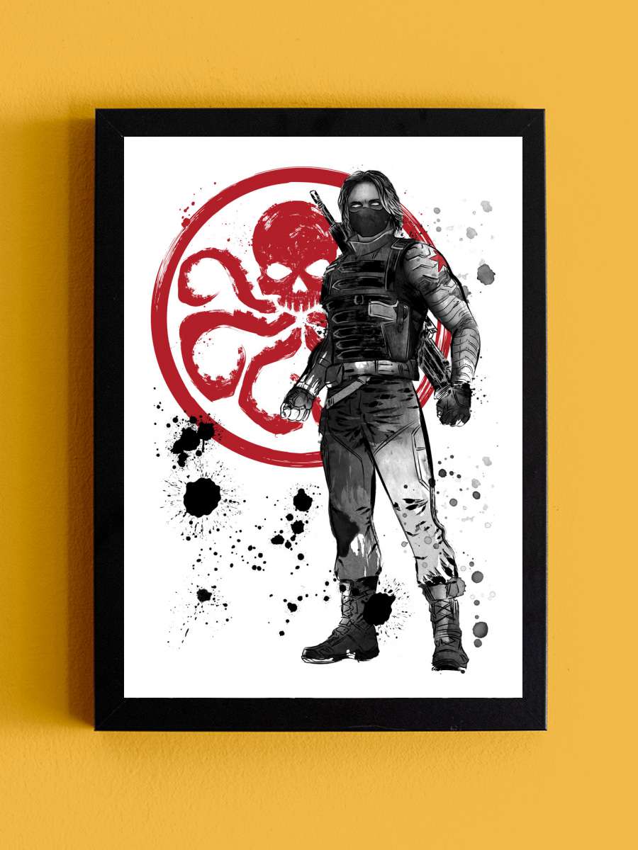 Winter soldier sumi e Film Poster Tablo Siyah Çerçeveli Yüksek Kalite Film Duvar Tablo