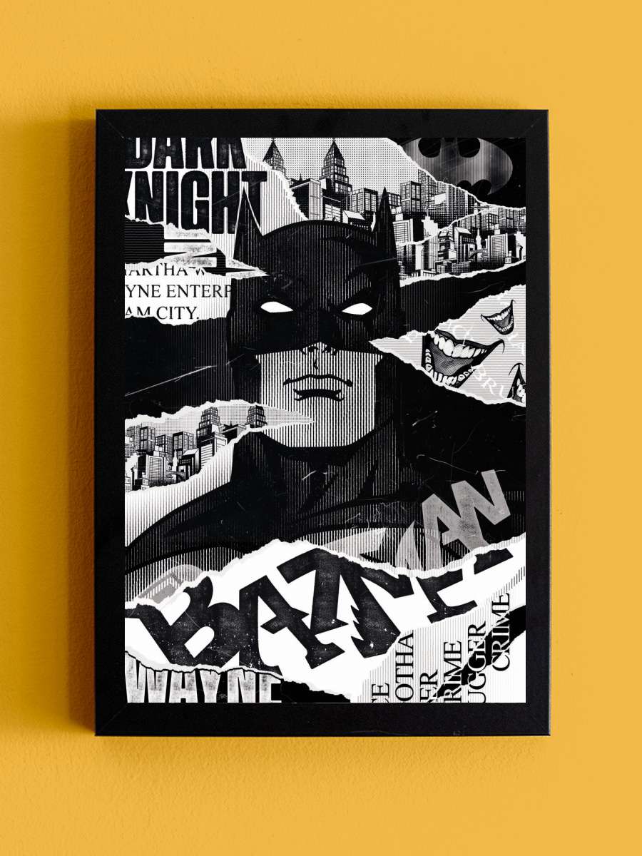 Batman - Dark Knight Film Poster Tablo Siyah Çerçeveli Yüksek Kalite Film Duvar Tablo