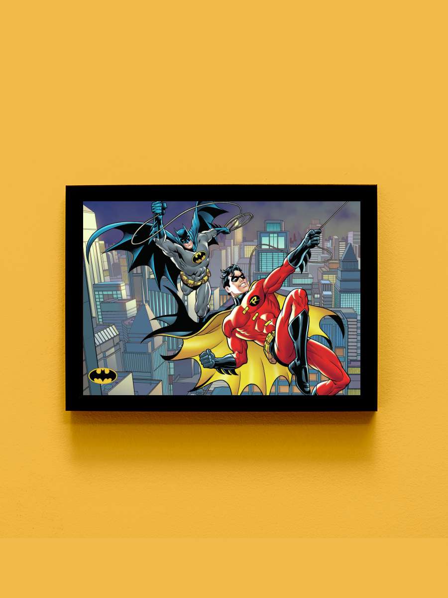 Batman and Robin - Night saviors Film Poster Tablo Siyah Çerçeveli Yüksek Kalite Film Duvar Tablo