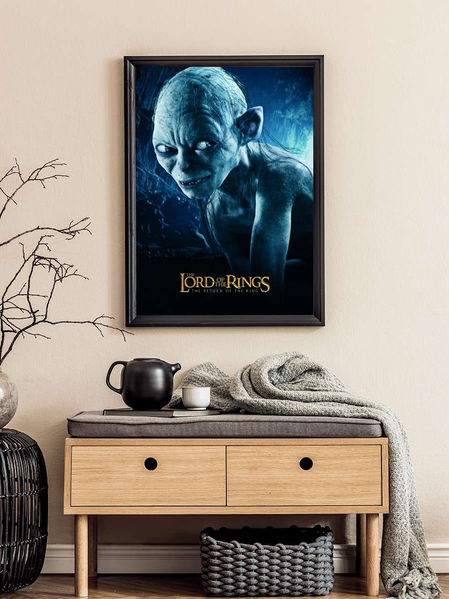 The Lord of the Rings - Gollum Film Poster Tablo Siyah Çerçeveli Yüksek Kalite Film Duvar Tablo