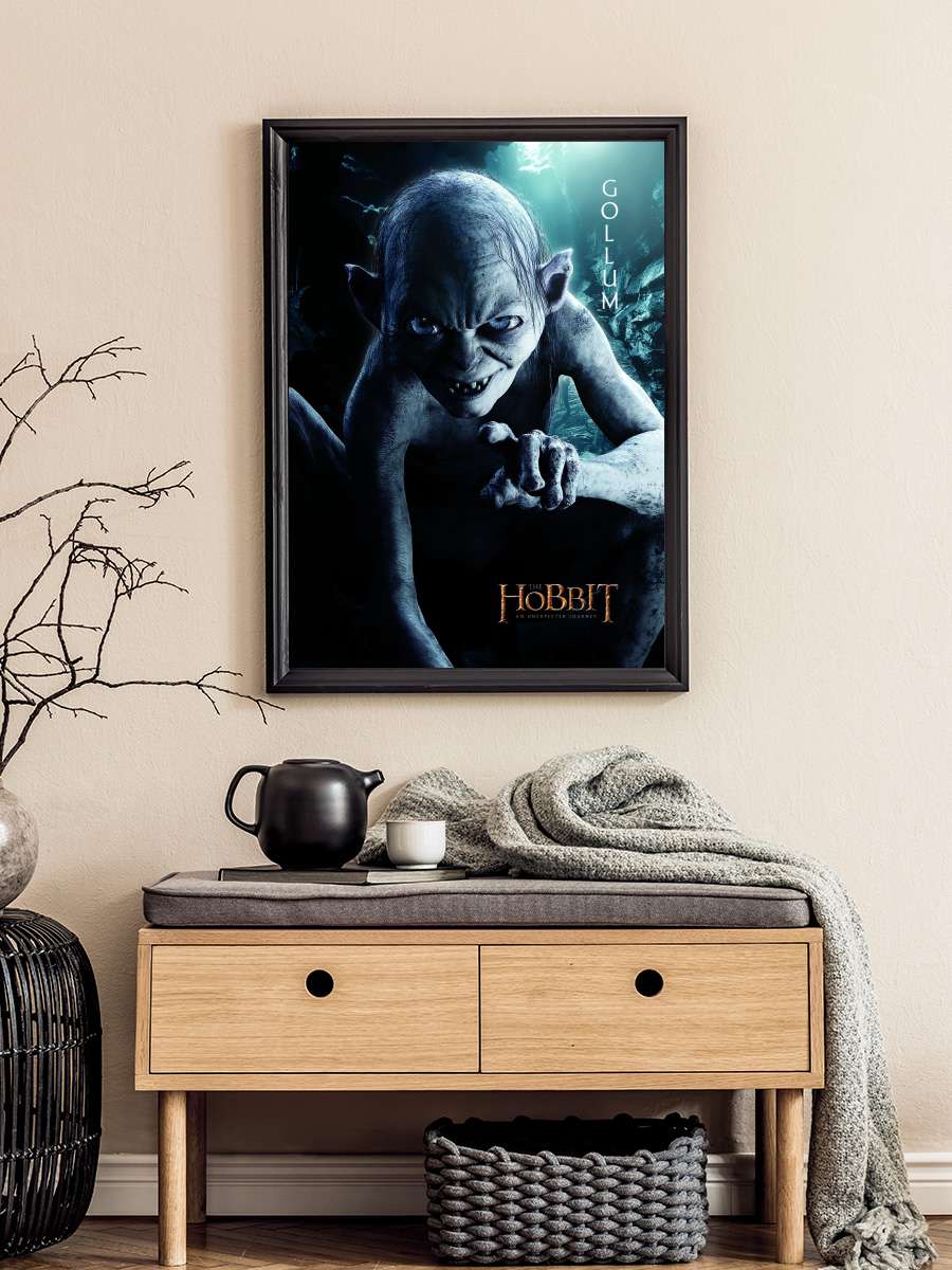 Hobbit - Gollum Film Poster Tablo Siyah Çerçeveli Yüksek Kalite Film Duvar Tablo