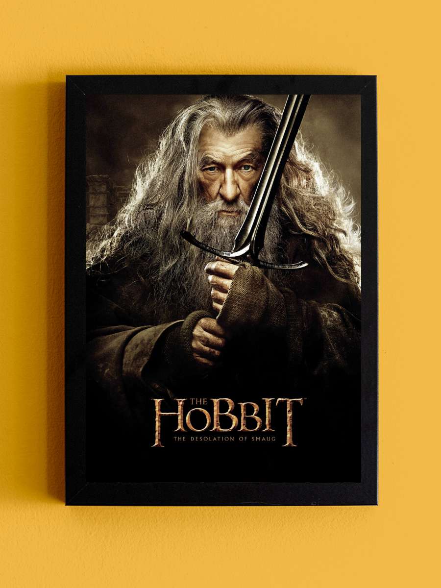 Hobbit - Gandalf Film Poster Tablo Siyah Çerçeveli Yüksek Kalite Film Duvar Tablo