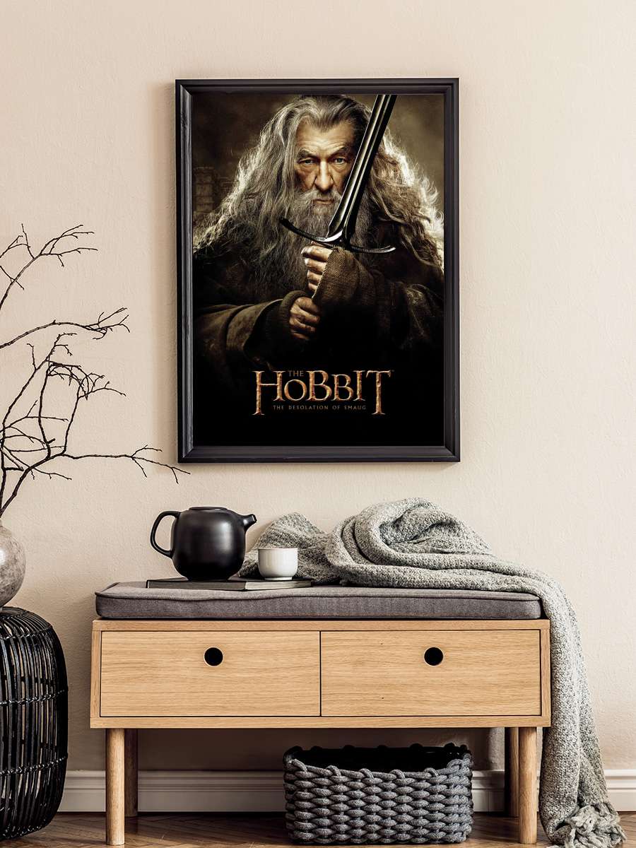 Hobbit - Gandalf Film Poster Tablo Siyah Çerçeveli Yüksek Kalite Film Duvar Tablo