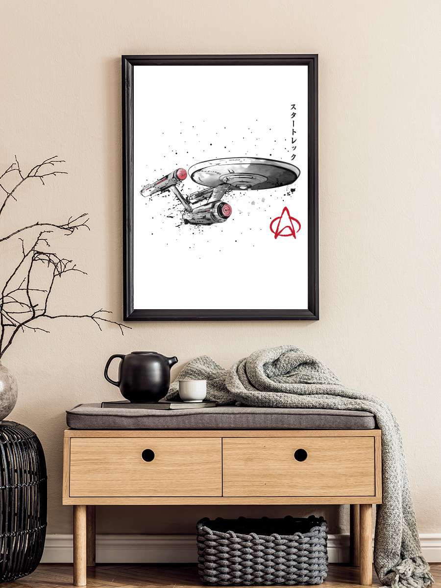 USS enterprise NCC-1701 Film Poster Tablo Siyah Çerçeveli Yüksek Kalite Film Duvar Tablo