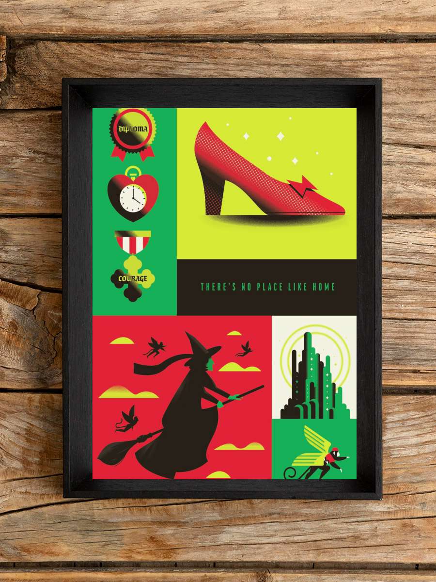 The Wizard of Oz - There's no… no place like home Film Poster Tablo Siyah Çerçeveli Yüksek Kalite Film Duvar Tablo