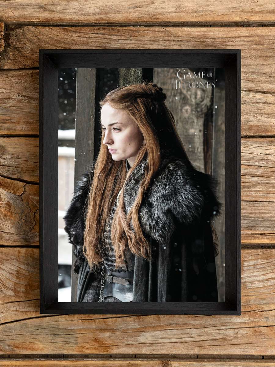 Game of Thrones - Sansa Stark Film Poster Tablo Siyah Çerçeveli Yüksek Kalite Film Duvar Tablo