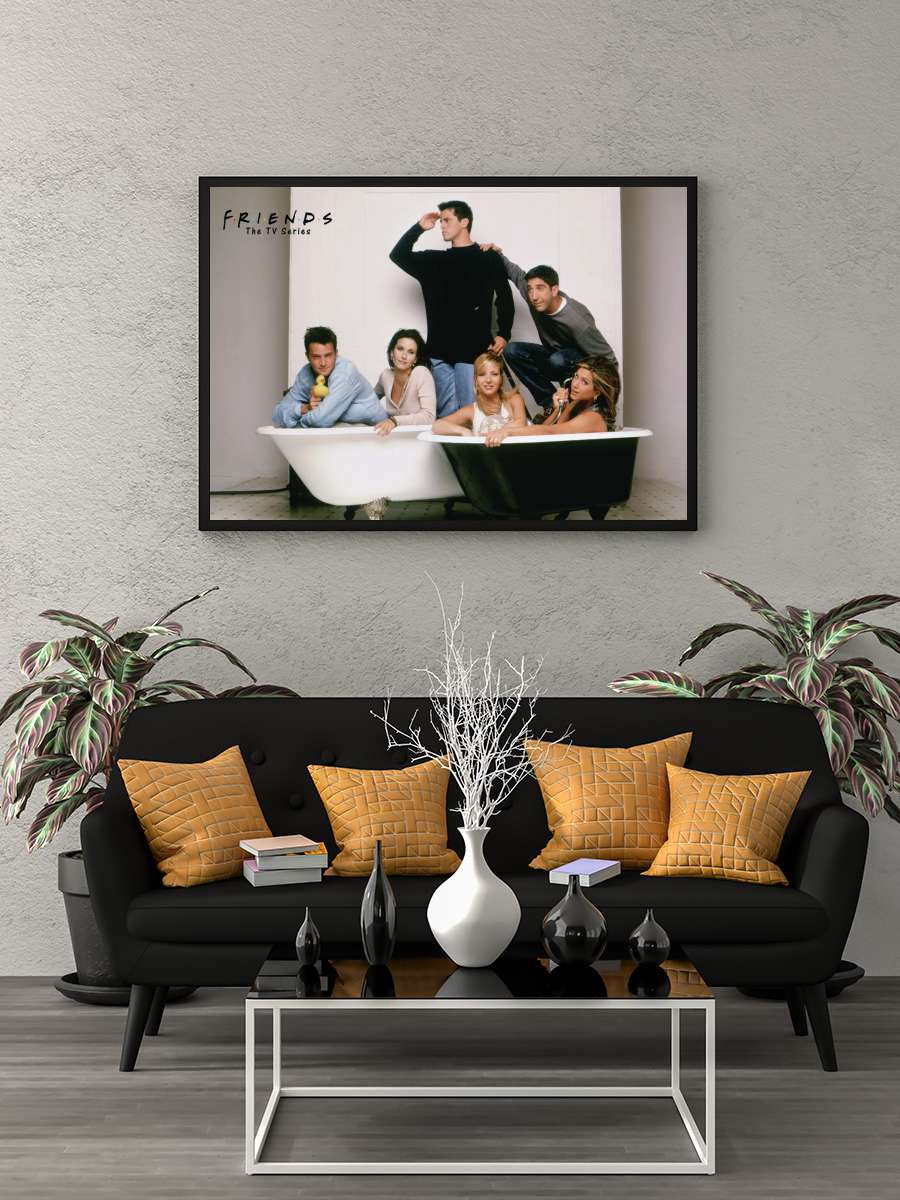 Friends - Bath  Film Poster Tablo Siyah Çerçeveli Yüksek Kalite Film Duvar Tablo