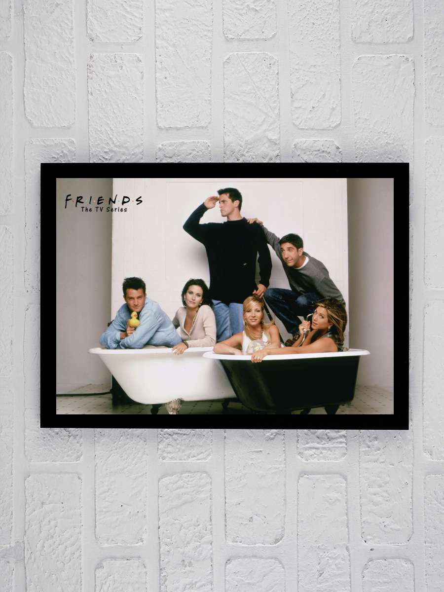 Friends - Bath  Film Poster Tablo Siyah Çerçeveli Yüksek Kalite Film Duvar Tablo