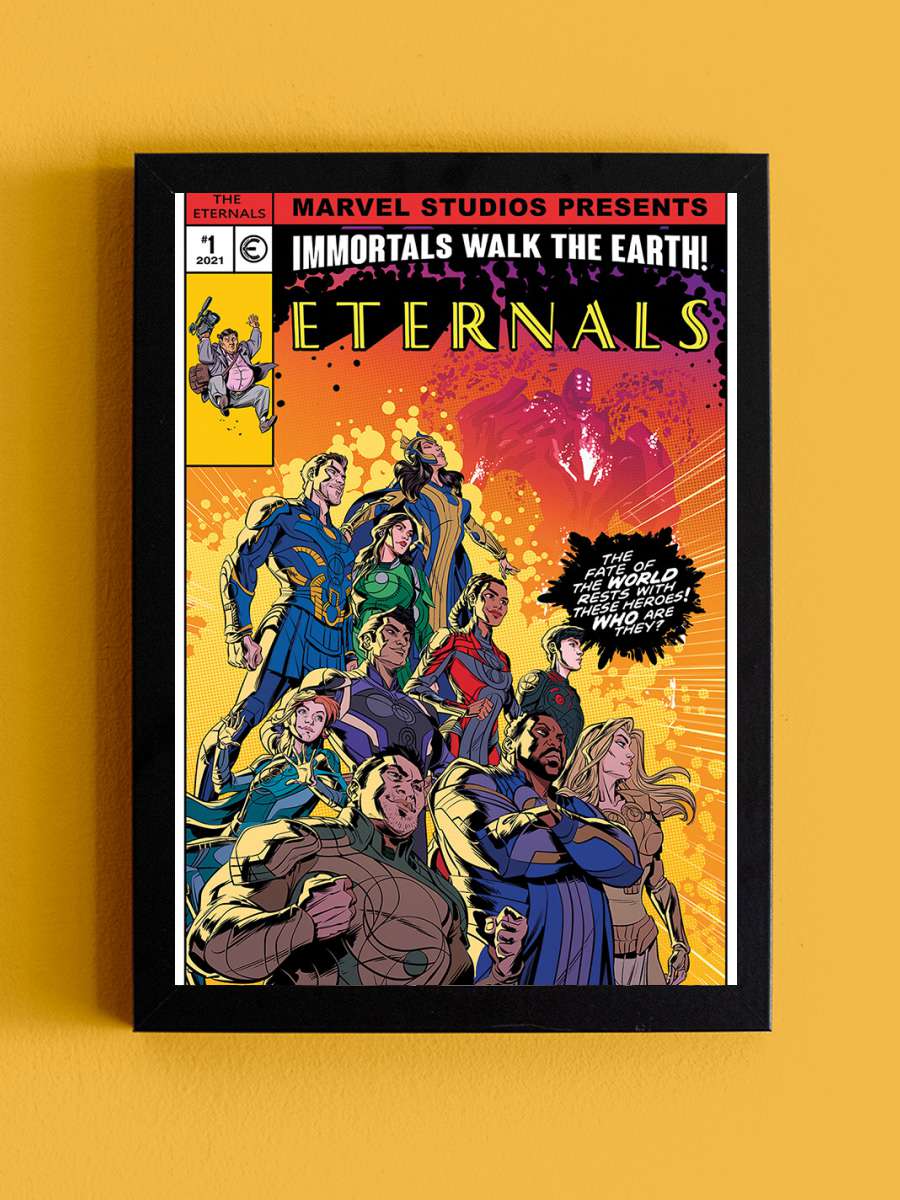 The Eternals - Immortals Walk the Earth Film Poster Tablo Siyah Çerçeveli Yüksek Kalite Film Duvar Tablo