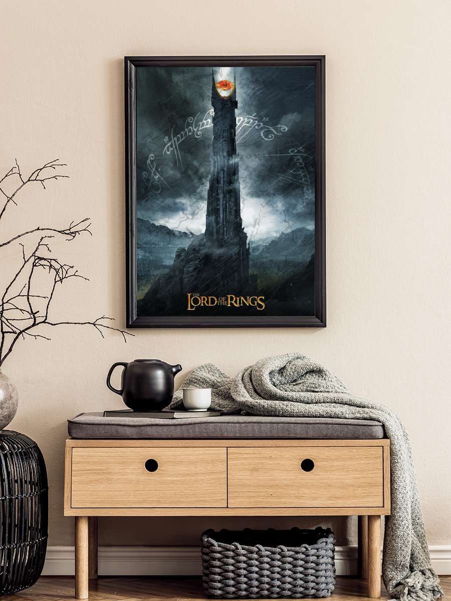 Lord of the Rings - Barad-dur Film Poster Tablo Siyah Çerçeveli Yüksek Kalite Film Duvar Tablo