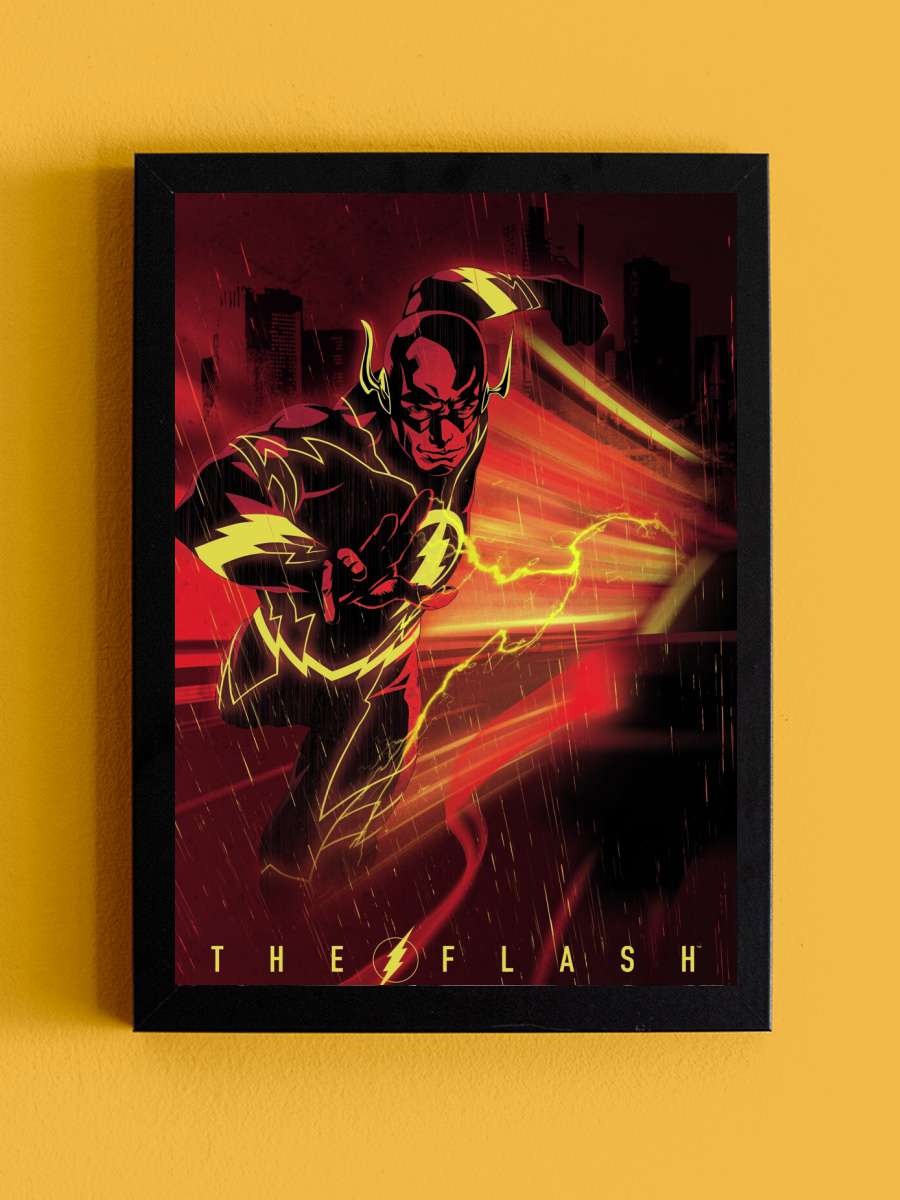 Flash - Speed Force Film Poster Tablo Siyah Çerçeveli Yüksek Kalite Film Duvar Tablo