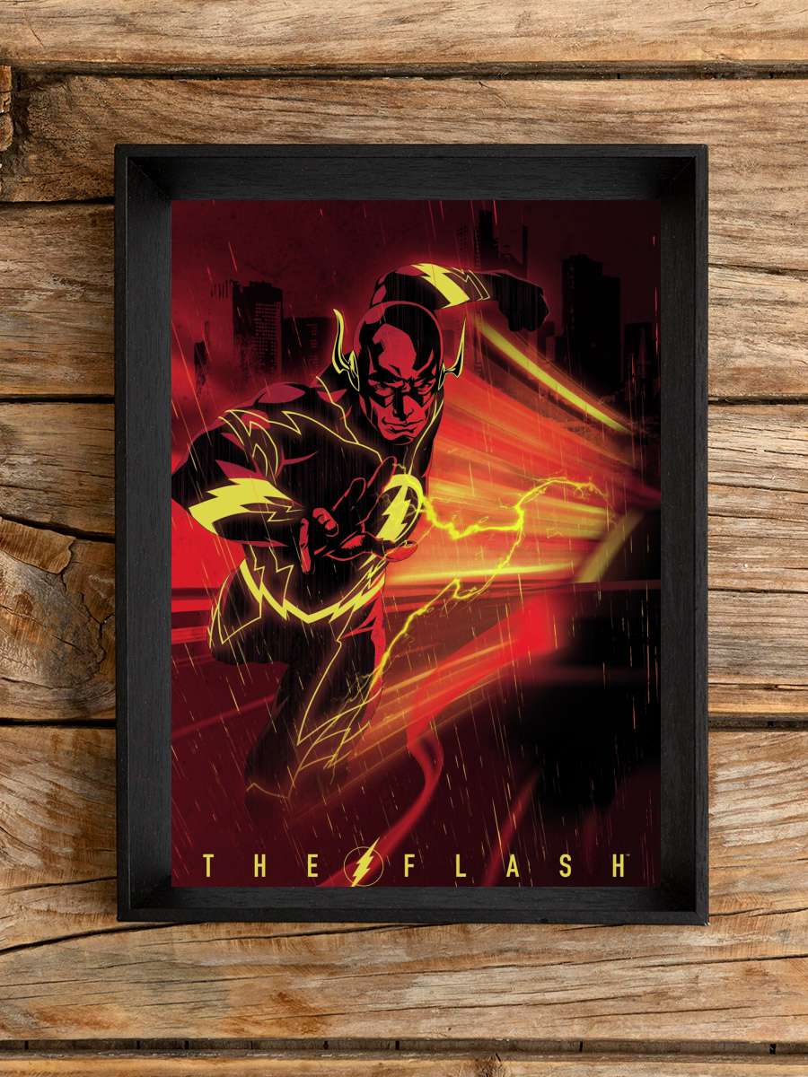 Flash - Speed Force Film Poster Tablo Siyah Çerçeveli Yüksek Kalite Film Duvar Tablo