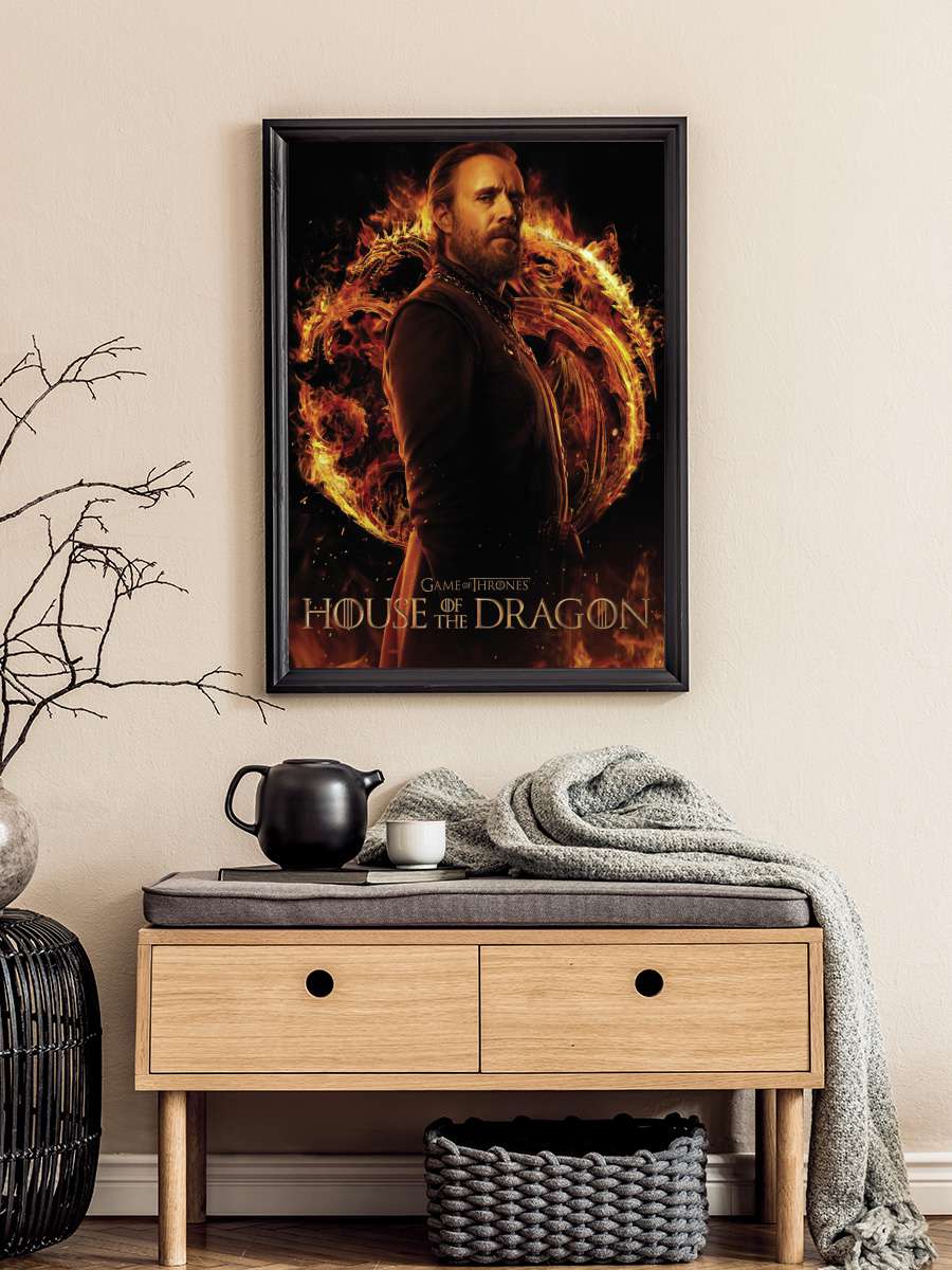 House of Dragon - Otto Hightower Film Poster Tablo Siyah Çerçeveli Yüksek Kalite Film Duvar Tablo