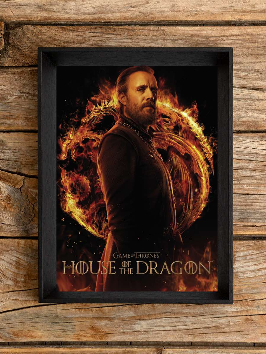 House of Dragon - Otto Hightower Film Poster Tablo Siyah Çerçeveli Yüksek Kalite Film Duvar Tablo