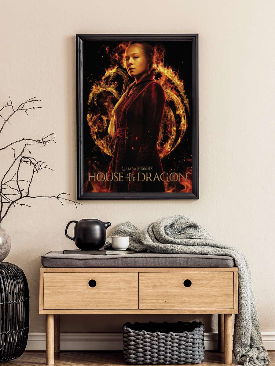 House of Dragon - Rhaenyra… Rhaenyra Targaryen Film Poster Tablo Siyah Çerçeveli Yüksek Kalite Film Duvar Tablo