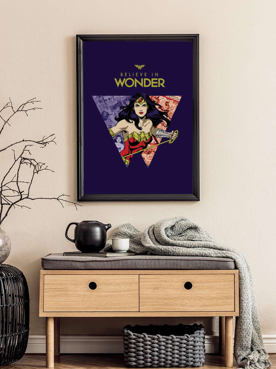 Wonder Woman - Diana of… of Themyscira Film Poster Tablo Siyah Çerçeveli Yüksek Kalite Film Duvar Tablo